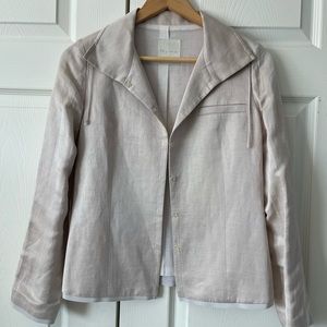 Hemp & rayon cream tailored blazer
